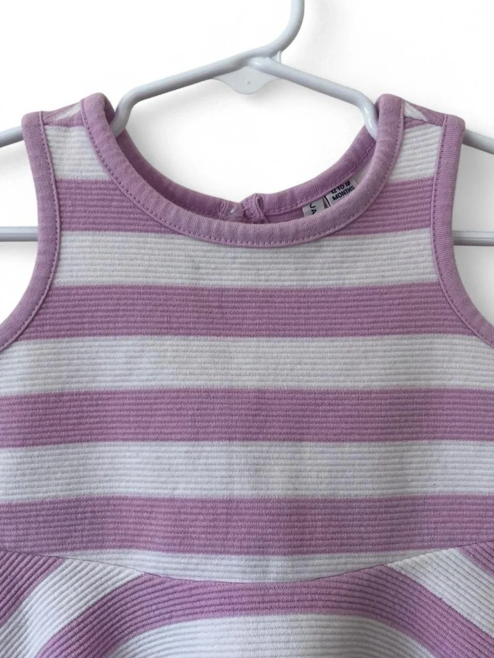 12-18M Girl Janie and Jack Sleeveless Ribbed Textured Fit & Flare Striped Dress